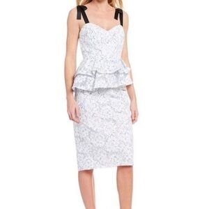 Gianni Bini Janice Peplum Embroidered White Dress
Size 12